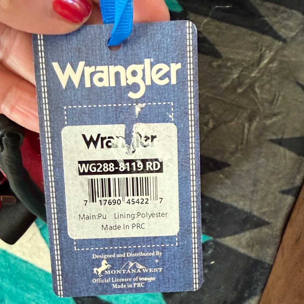 Wrangler Red Lap Top Tote with Black Trim New With Tag - Picture 11 of 11